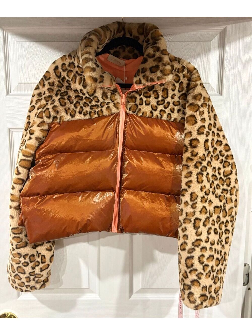 #213 NWT Get Choosy puffer and leopard print coat / jacket